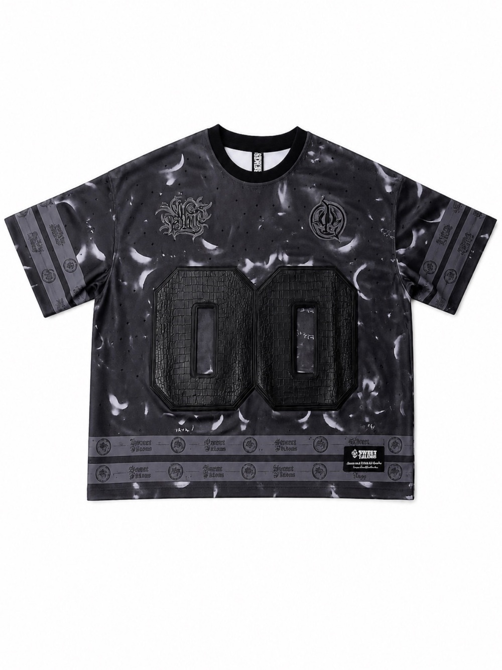 Sweet Felons x Lost Hills 44 Cereal Box Jersey Oversized Black Rhinestones 2XL